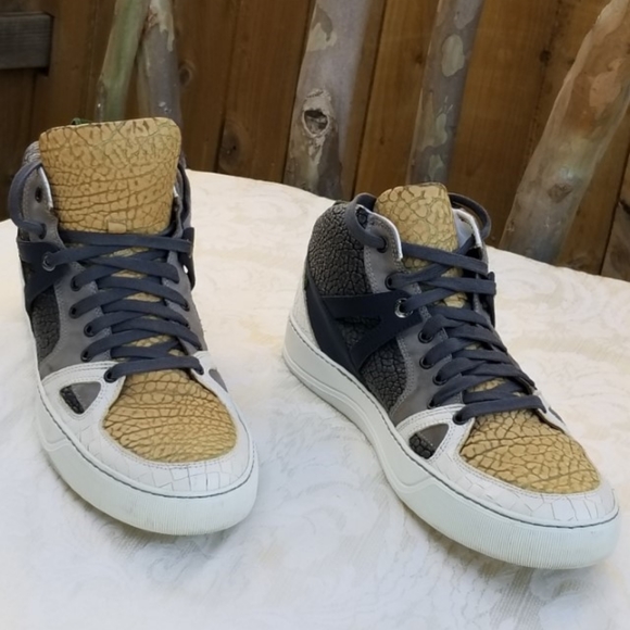 Auth Lanvin Paris high top sneakers tennis shoes - Picture 8 of 16